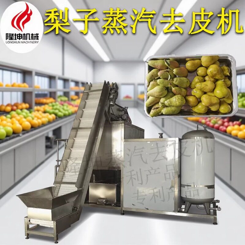 隆坤全自动不锈钢梨子蒸汽去皮机