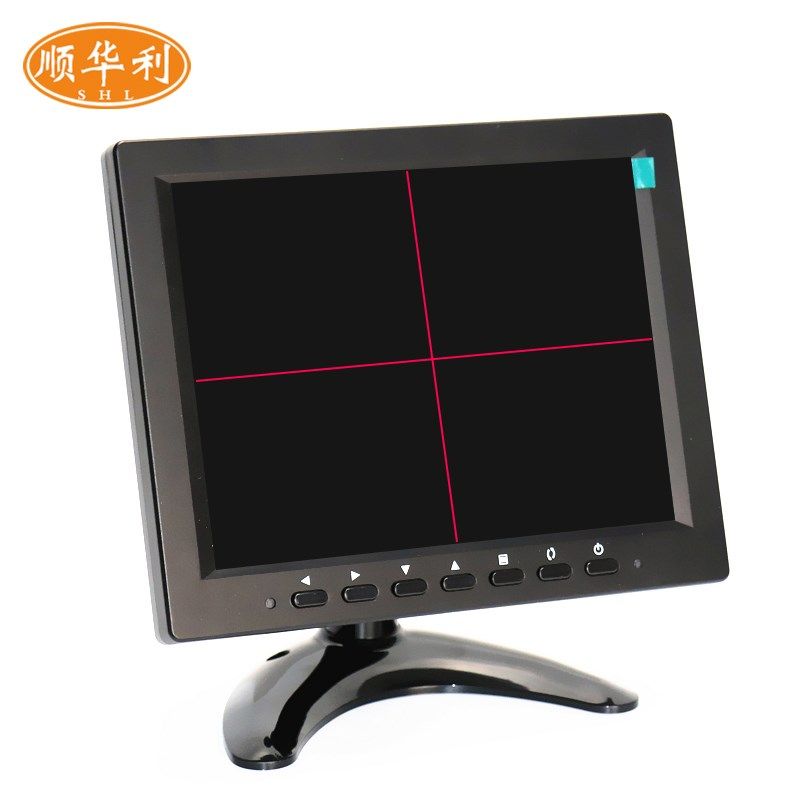 高清8镜液晶工业可示器 显微寸机械视觉显示屏带十字线对位显移动