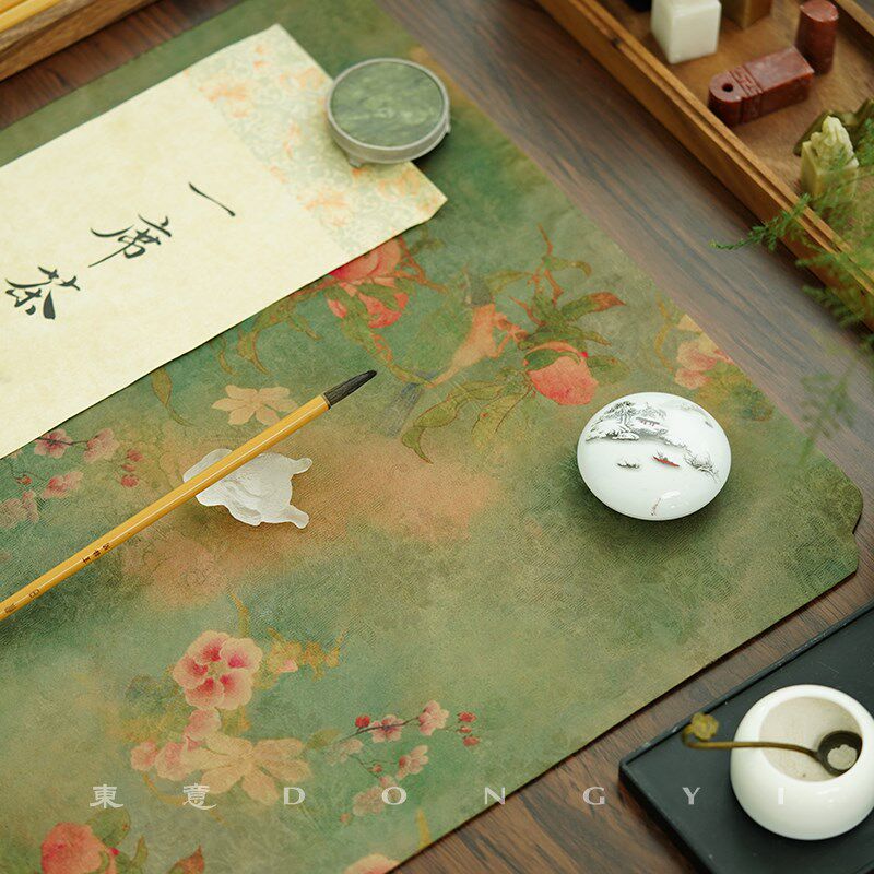 仿香云纱毛毡书法垫布国风书画垫创意毛笔字练字桌布垫
