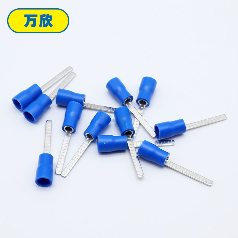 DBV2-18 h线耳扁针型 冷压接线铜鼻子 PVC阻燃镀锡 片形全绝缘端