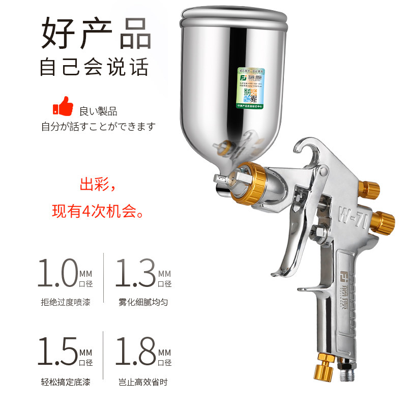 藤原w-71气动喷漆枪汽车喷枪油漆乳胶漆面漆钣金高雾化喷涂工具