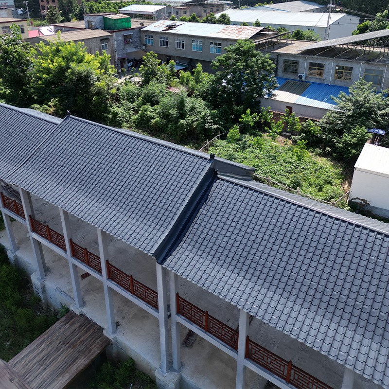 直销765型铝合金仿古金属y瓦景区中式屋面瓦铝镁锰瓦彩色铝瓦