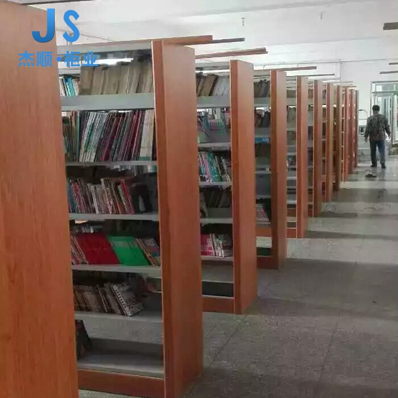 钢制木护d板图书馆书架 学校书店阅览室钢制书架