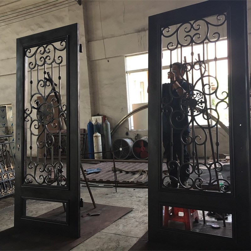现代自建房铁艺别墅大门s庭院子对开门小区铁艺家用乡村进户双开