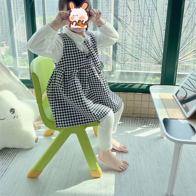 2只儿童靠背椅子幼儿园宝宝塑料餐椅家用防滑凳子加厚垫脚小板凳
