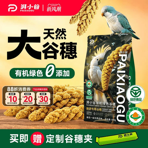 湃小谷天然有机大谷穗鹦鹉训练奖励零食鹦鹉鸟粮食黄谷子虎皮饲料