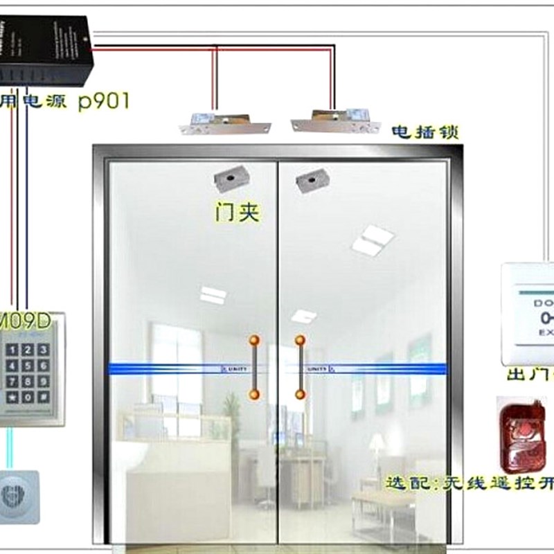 门禁系统套装 电子锁门锁刷卡密码控制器 电插锁磁力锁玻璃门整套