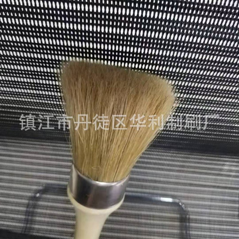 新品上市,圆刷 铁圈猪毛圆头刷,F圆刷新款 猪鬃毛洗车刷木柄
