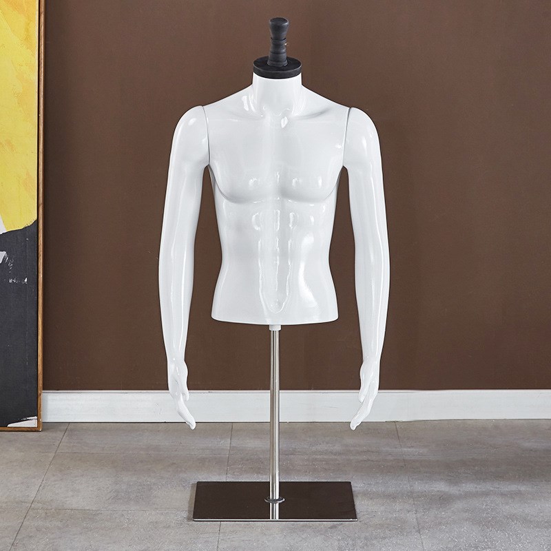 男半身模特带腿服装店展示台面橱窗打板设计塑料烤漆黑红色假人型