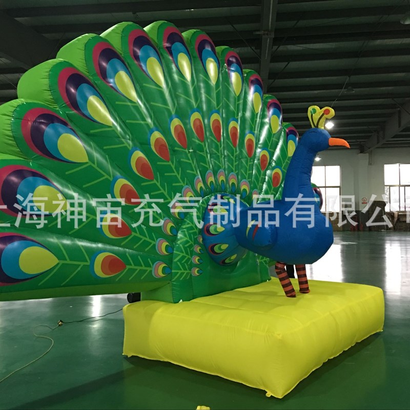 充气仿真孔雀孔雀灯光气模 孔雀D灯光气模 商场开业公园景区布