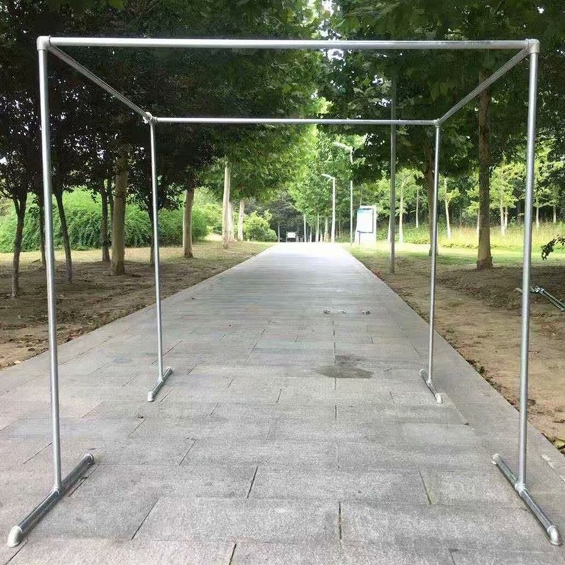 镀锌水管晾衣架家用加厚r加粗防风庭院大型晒被架落地户外天台衣