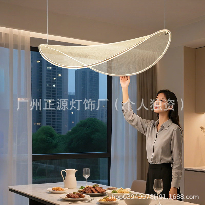 北欧弧形扭曲线条描点吊灯轻奢艺术客厅前台创意个性餐亚克力吊灯