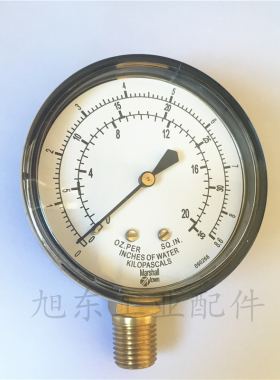 原装美国MARSH马士进口压力表8.6KPA瓦斯气压表微压表G22709