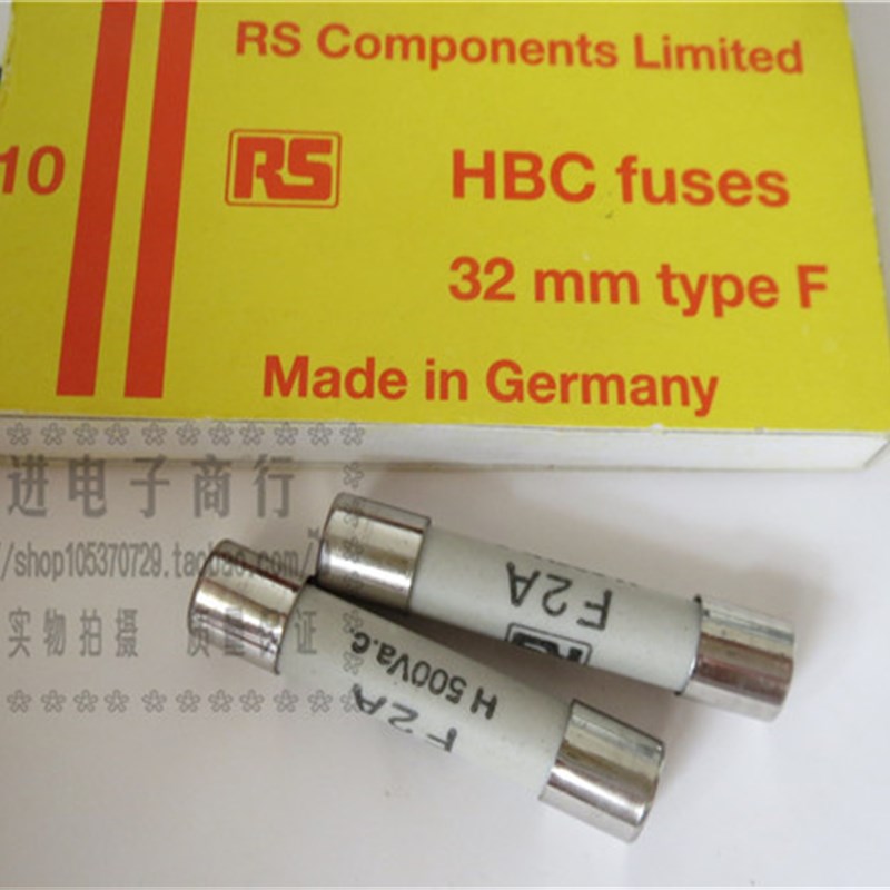 RS 进口德国熔断器保险丝6.3*32mm F2A H500VAC陶瓷保险管