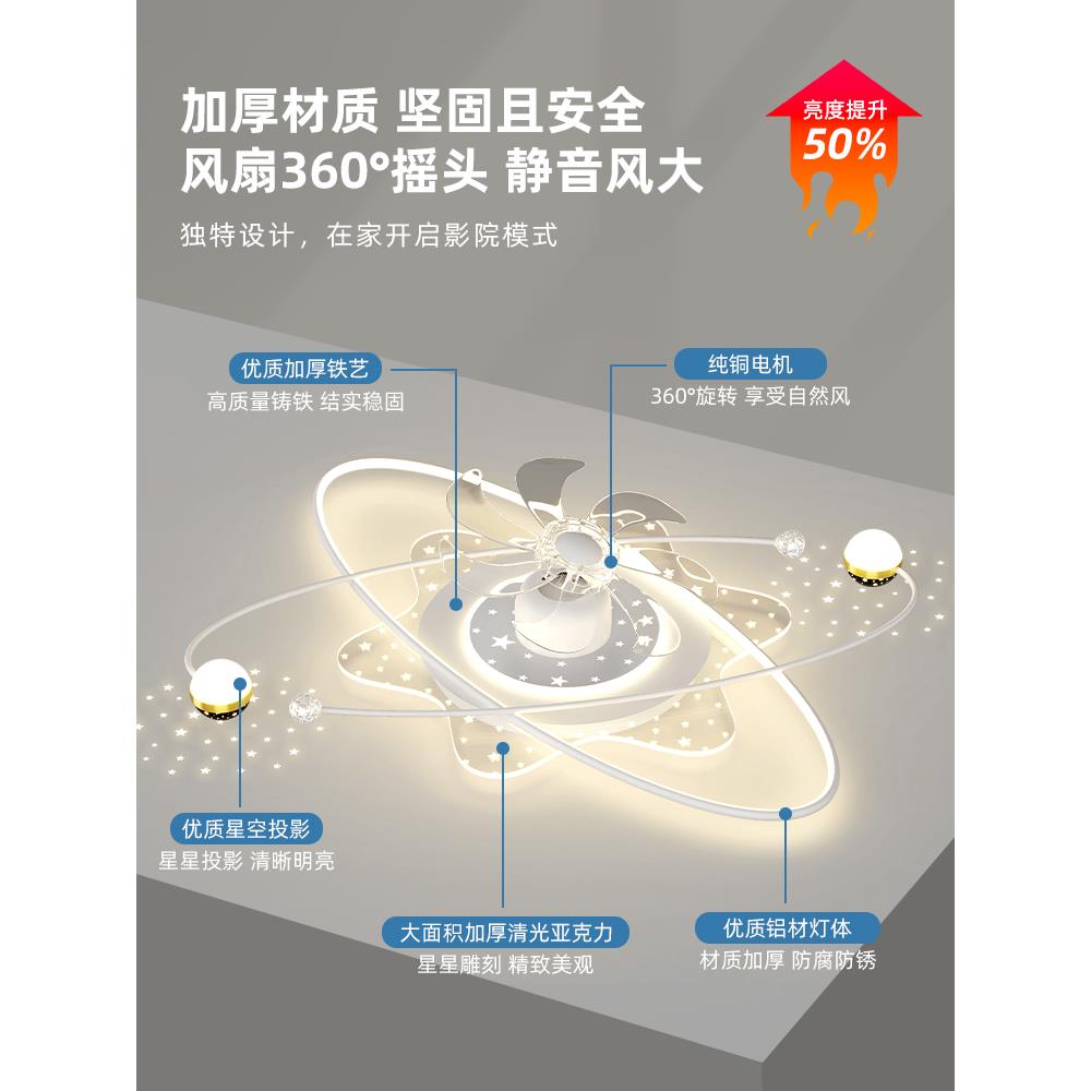 中山风扇灯具全屋套餐组合现代简约2024年新款纯铜电机风扇吸顶灯