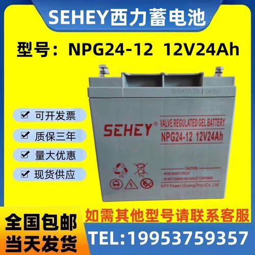 SEHEY西力蓄电池 NPG24-12 正品包邮 12V24Ah 消防/直流屏EPS/UPS