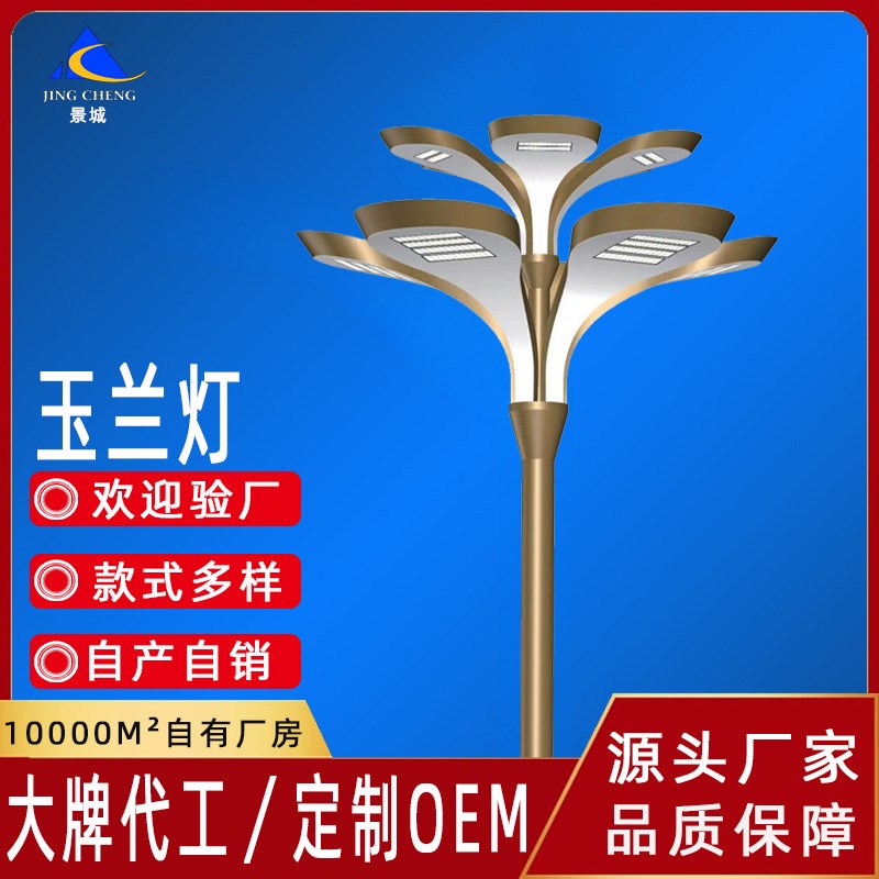 户外中华灯玉兰灯6/7/8/9米中高杆路灯市政道U路灯庭院景观灯