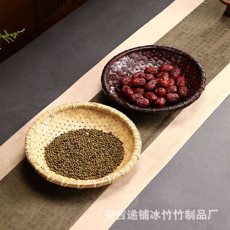 ?竹编茶托盘竹杯垫复古隔热垫茶具配件紫砂壶垫银壶垫茶道干泡垫