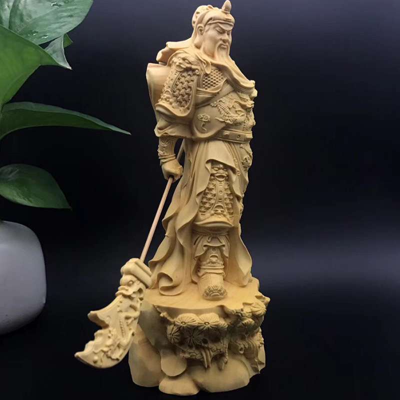 小叶黄杨木关公家居 雕刻 摆饰摆件 工艺品 厂家供应出售