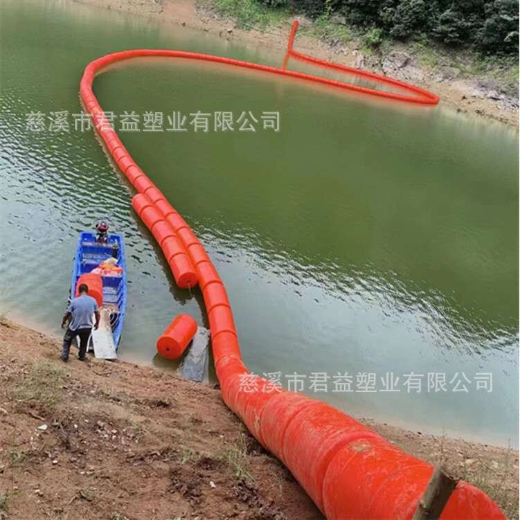 汛期水库警示浮筒 河道安全水面防御垃圾漂浮物一体穿钢丝绳浮筒