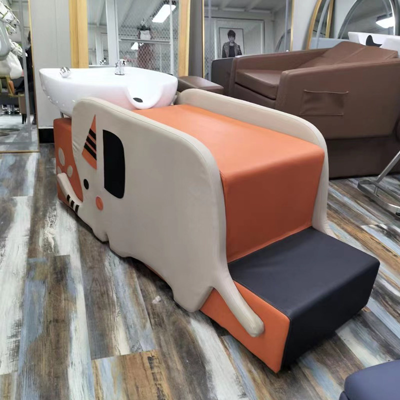 儿童理发店专用洗头床小孩洗头床冲水床美发卡通大象洗头床理发椅