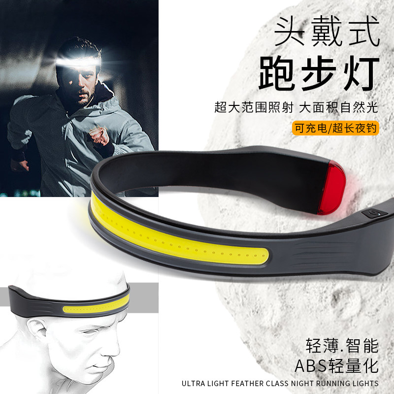户外越野跑步专用头灯强光充电超亮夜跑夜钓照明灯大泛光照明手电
