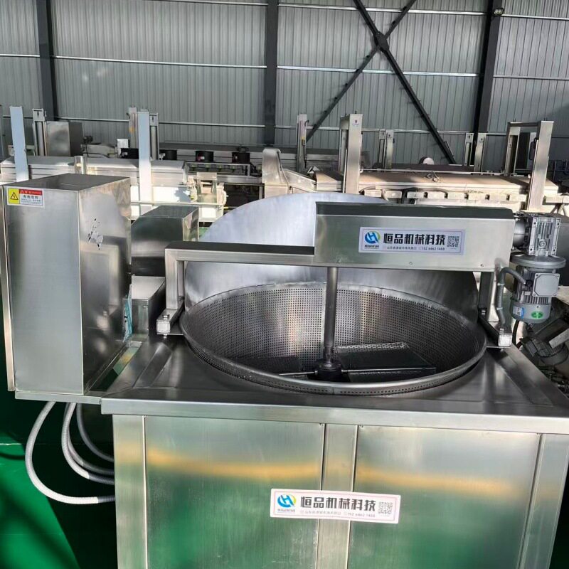 全自动油面筋自动搅拌油炸锅豆腐块油炸设备高低温豆泡油炸机器