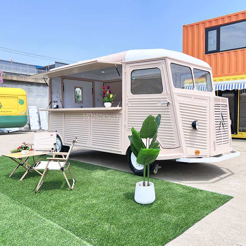 咖啡奶茶售卖车街景移动餐车网红飞翼门餐车商业街冰激凌售卖车