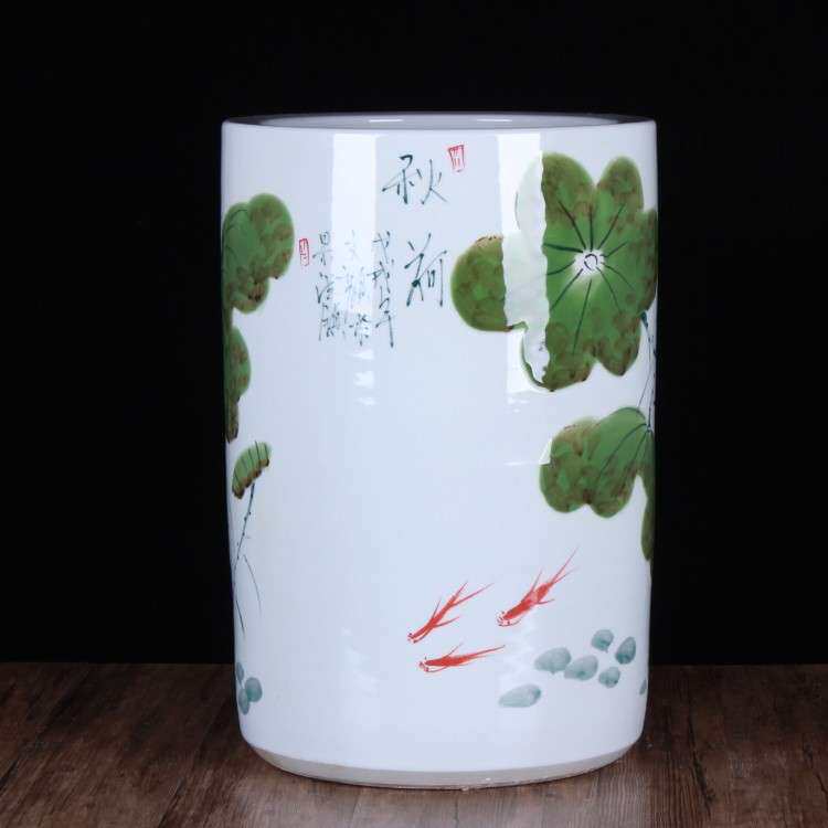 景德镇陶瓷艺术手绘箭筒剑筒卷轴筒书画筒字画筒一件代发客厅摆件