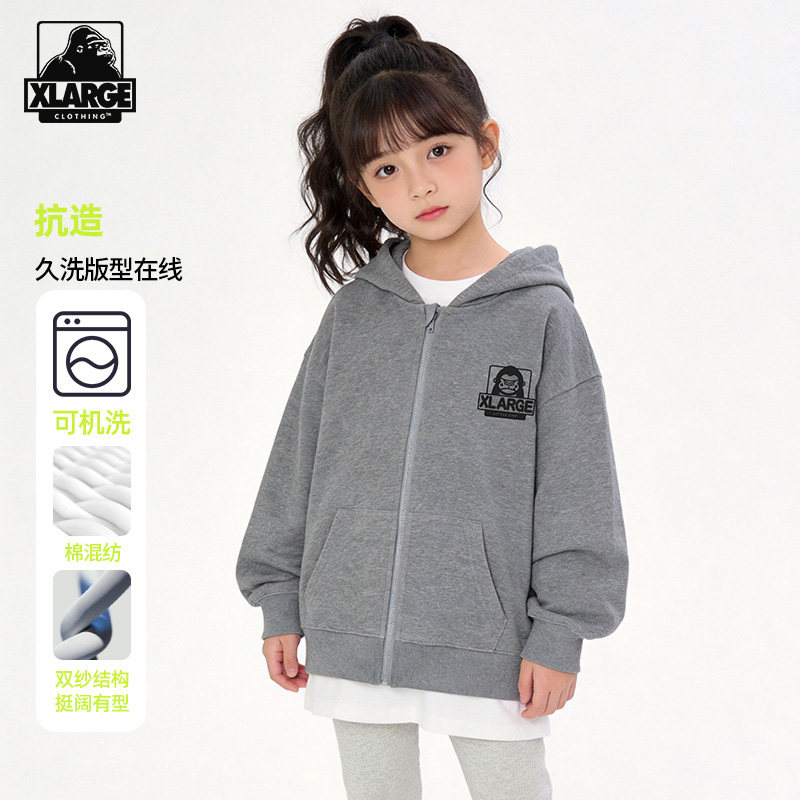 XLARGE中大童连帽开衫卫衣图片