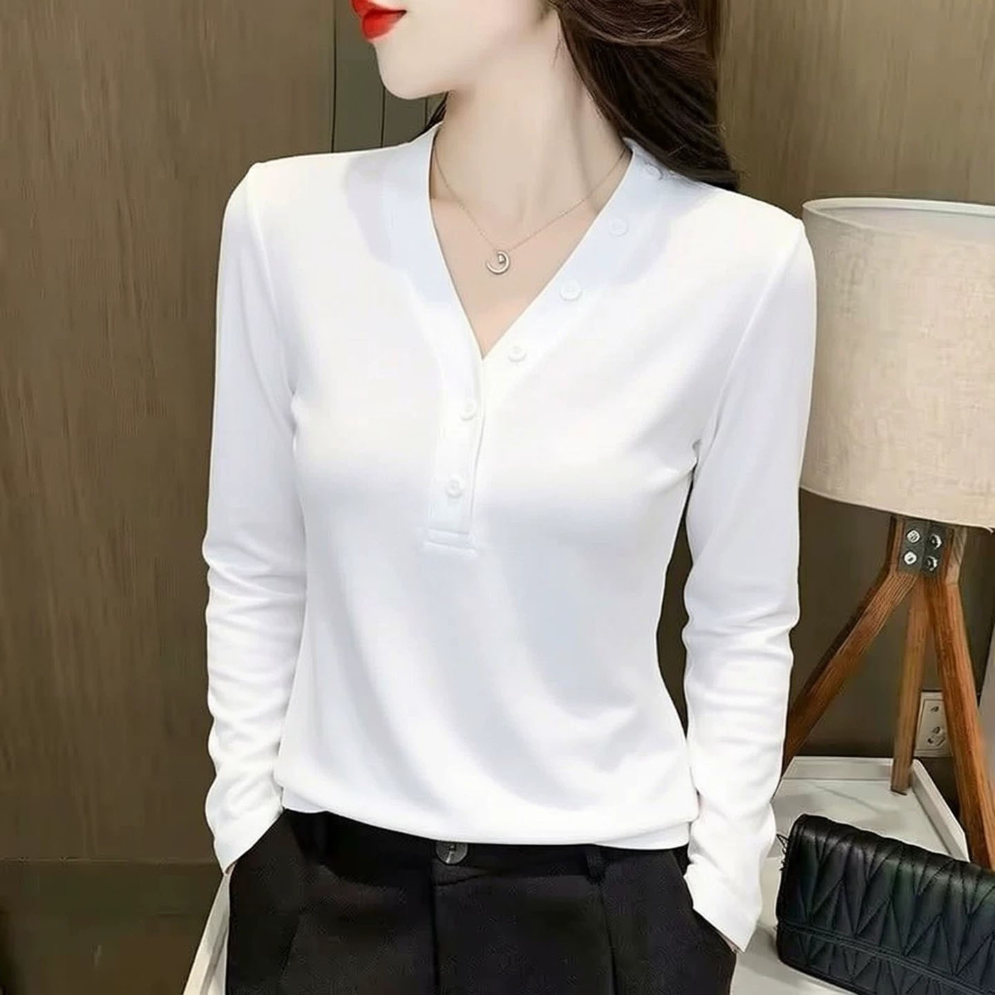 洋气纯棉白色长袖t恤女装春秋季打底衫衣服上衣体恤小衫网红辣妹