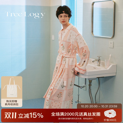 TLG奶油棉款宽松落肩睡袍秋冬新