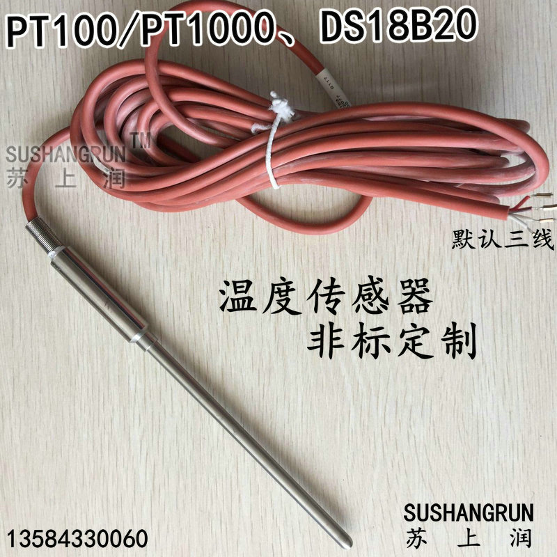 包邮PT100热电阻热电偶PT1000温度传感器DS18B20探头NTC非标定制