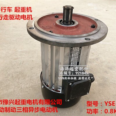 新乡市豫兴起重电机软起动制动三相异步电动机YSE-4 0.8KW铝壳型