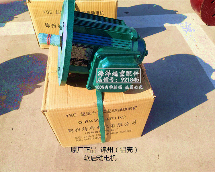锦州特种软启动电机YSE802-4D 0.8KW行天车前后运行驱动电机铝壳