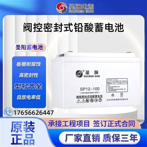 圣阳蓄电池12V100AH 机房SP12-100监控备用电源UPS/EPS铅酸免维护