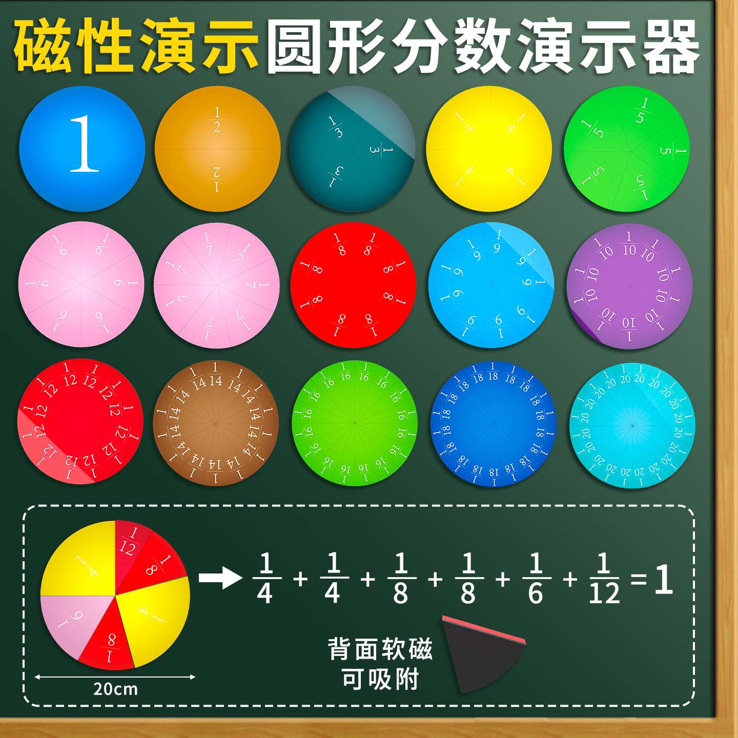 六年级演示数学磁性教具箱教师演示用小学数学教具套装圆面积周长