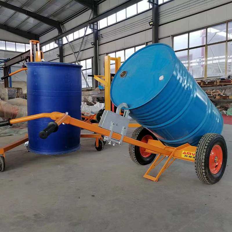 装卸油桶工具车 手动油桶倒料叉车 咬嘴圆桶油桶夹 油桶搬运车