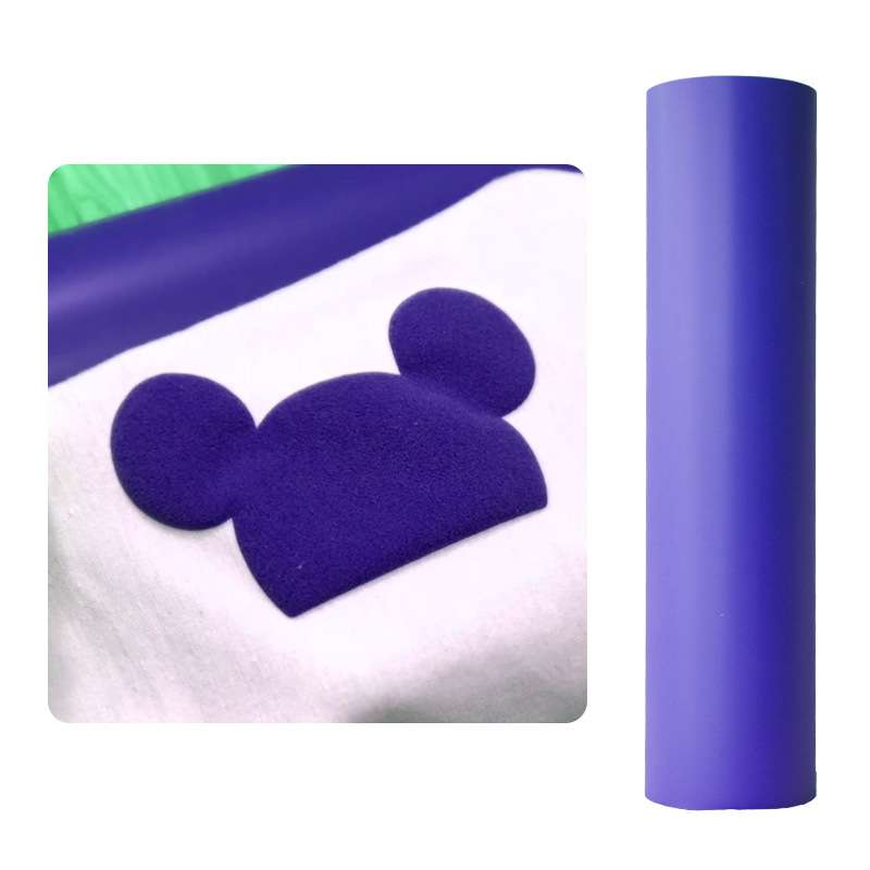 服装发泡刻字膜带回粘PUHTV高温热转印凹凸立体泡芙热转移3D膜