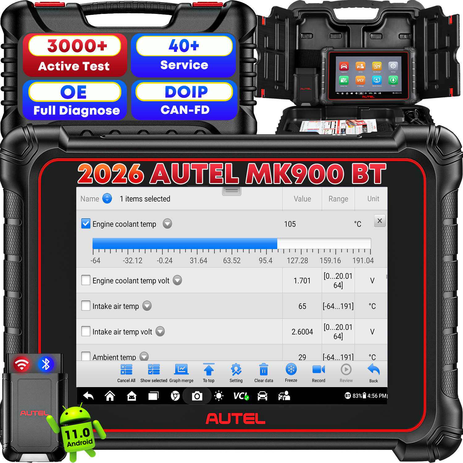 道通AUTEL MK900BT汽车全系统诊断仪ECU编码示波器检测全系统扫描