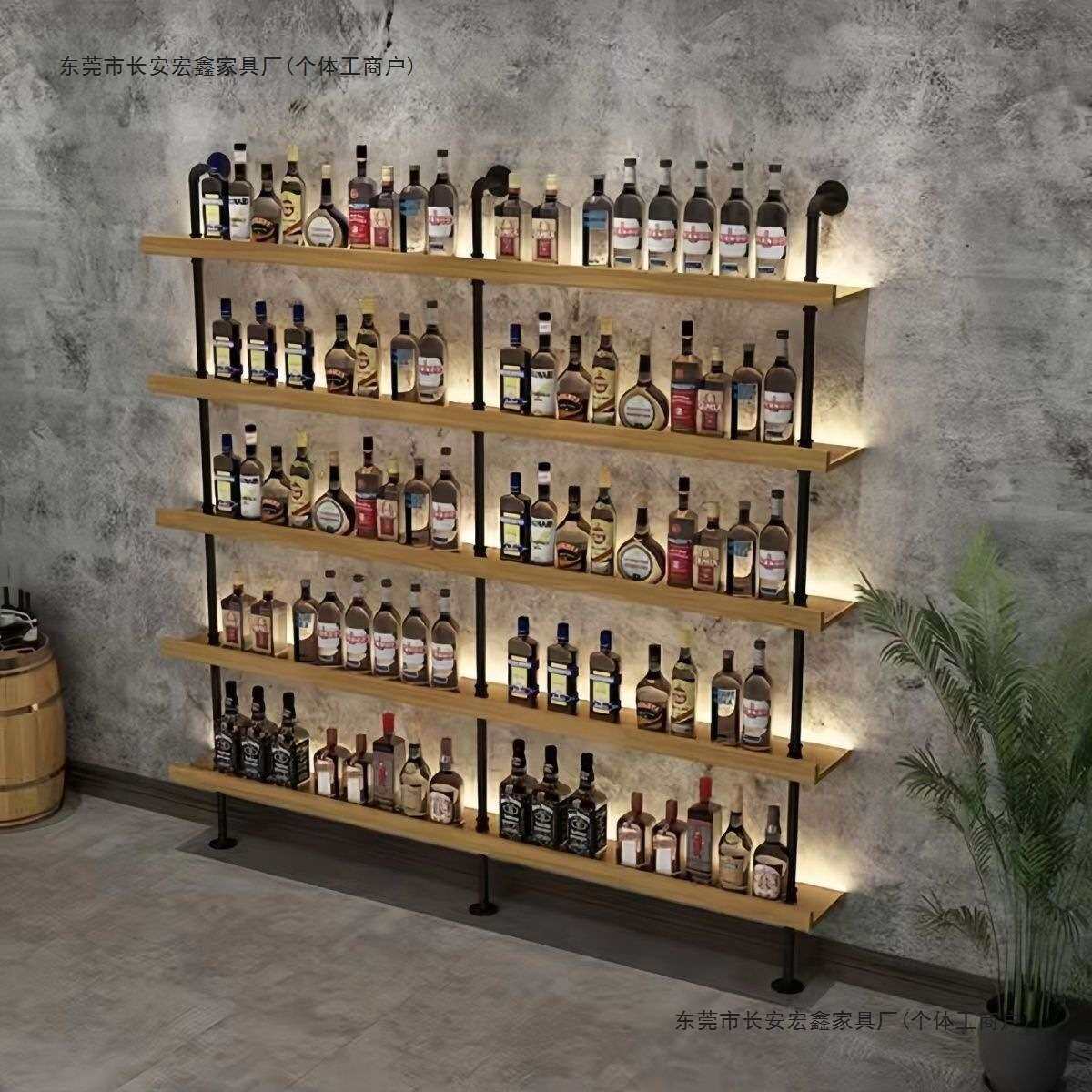 酒架落地式酒柜多功能置物架壁挂式酒吧红酒餐厅吧台全套酒水墙上
