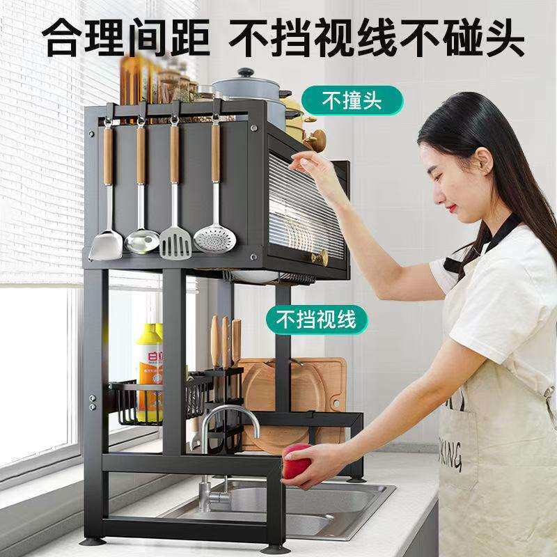 厨房水槽置物架洗碗槽水池碗柜家用台面带接水盘筷盘沥水碗碟收纳