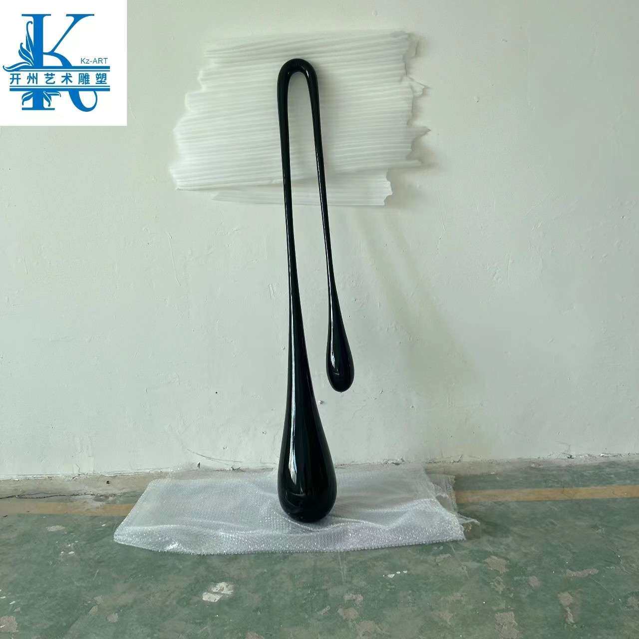 抽象水滴玻璃钢造型雕塑墙壁挂饰售楼处样板房客厅艺术装饰品摆件