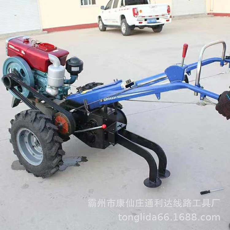 电力拉缆8吨手扶拖拉机绞磨 二轮绞磨牵引机改装双卷筒