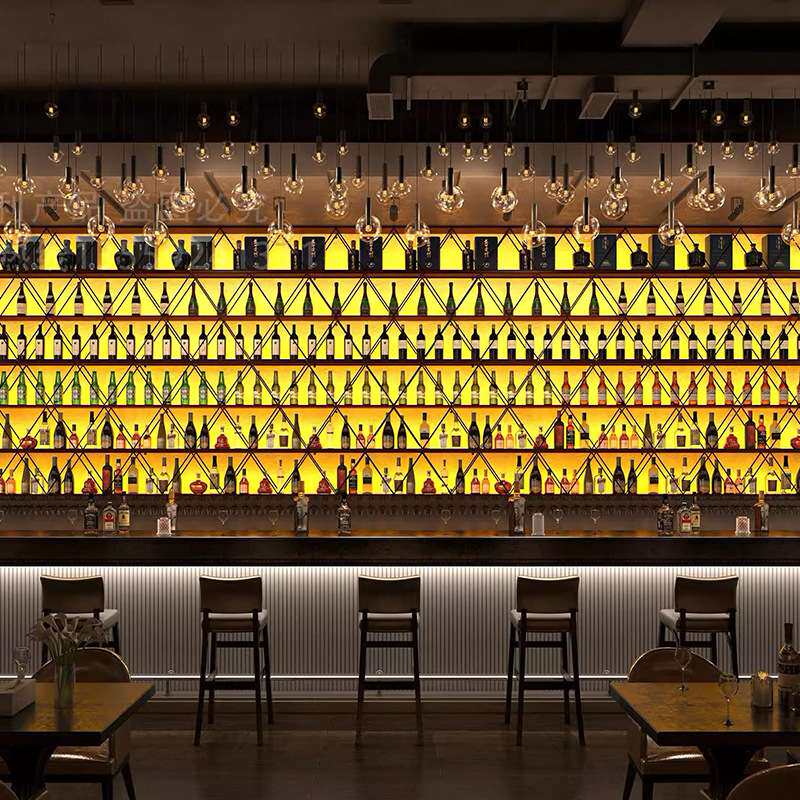 工业风酒吧红酒壁挂式酒柜置物架墙上餐厅倒挂家用创意收纳酒架