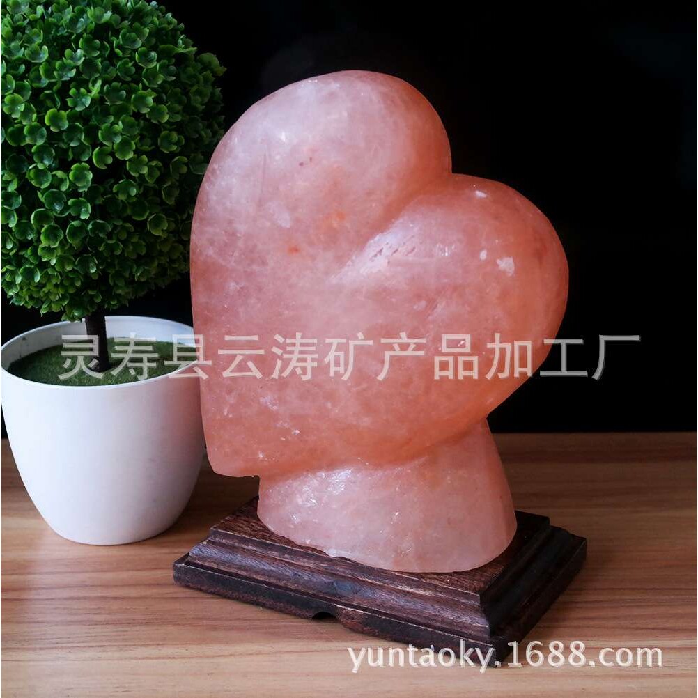 喜马拉雅盐灯 可调光 台灯卧室床头灯 心形造型盐灯 各种造型盐灯