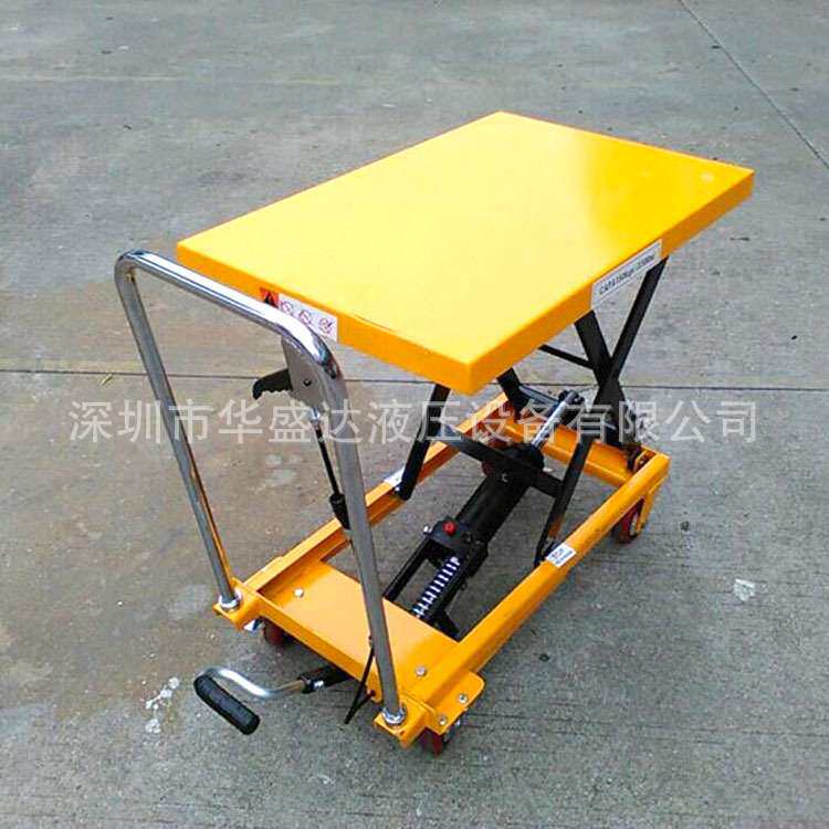 150kg手动升降平台 剪叉升降平台推车手推升高平台模具车