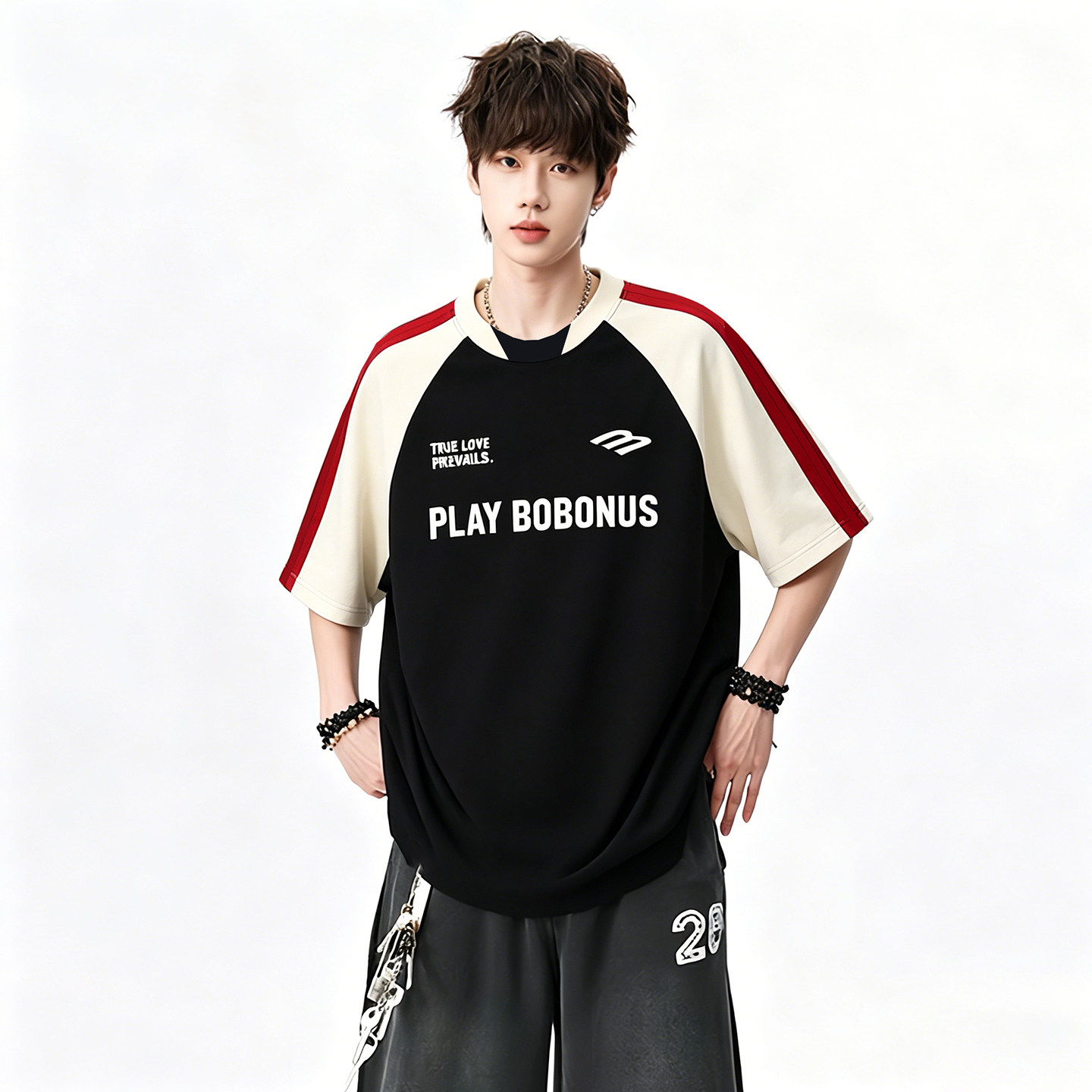 PLAYBOBONUS撞色短袖T恤夏季图片