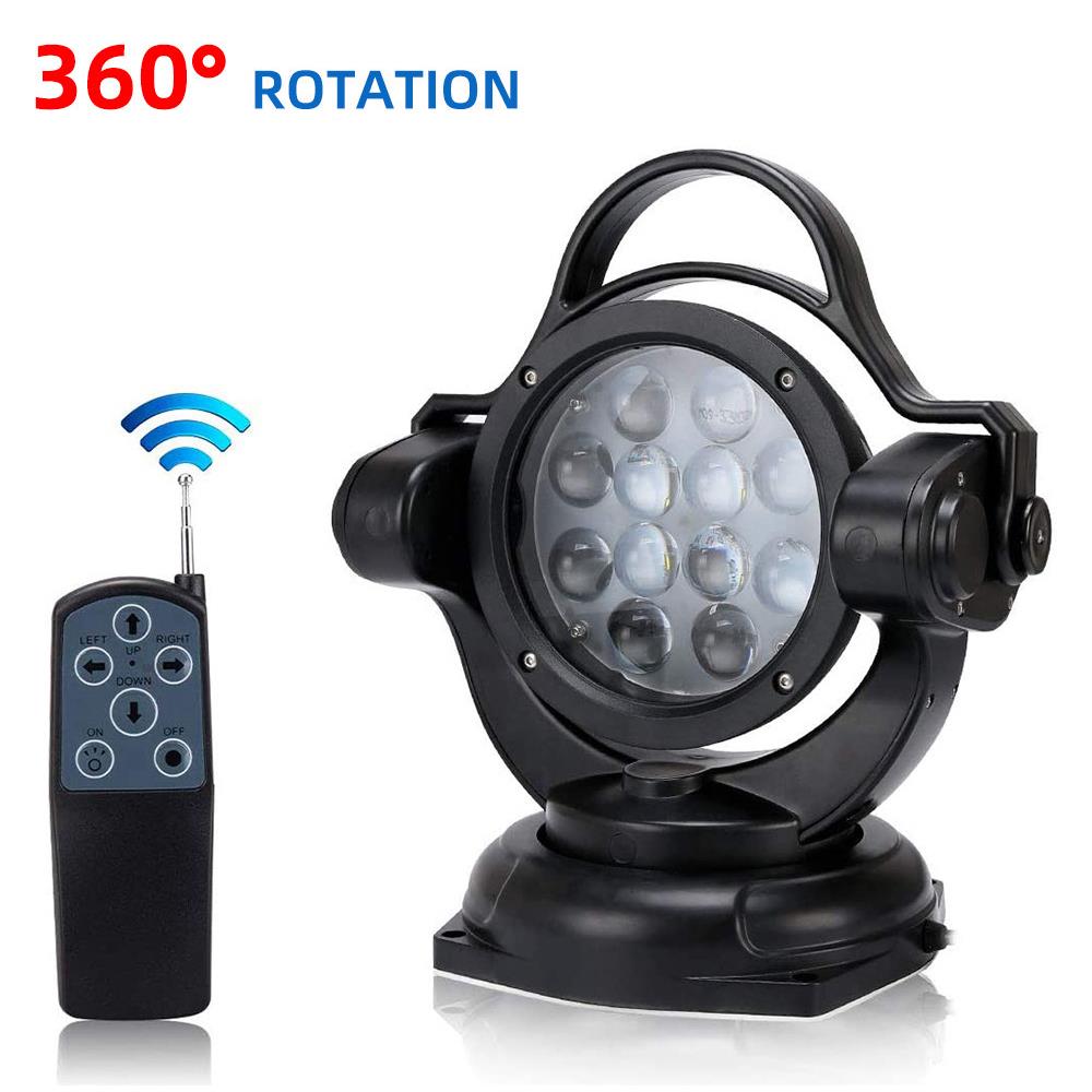 60W LED遥控探照灯360°可旋转船舶搜索灯车载吸顶射灯巡航工作灯