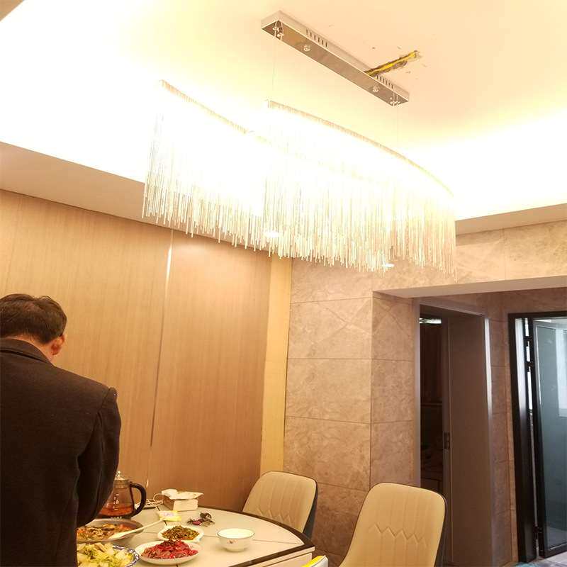 创意流苏设计师艺术个性简约客厅装饰北欧链条餐厅服装店吧台吊灯